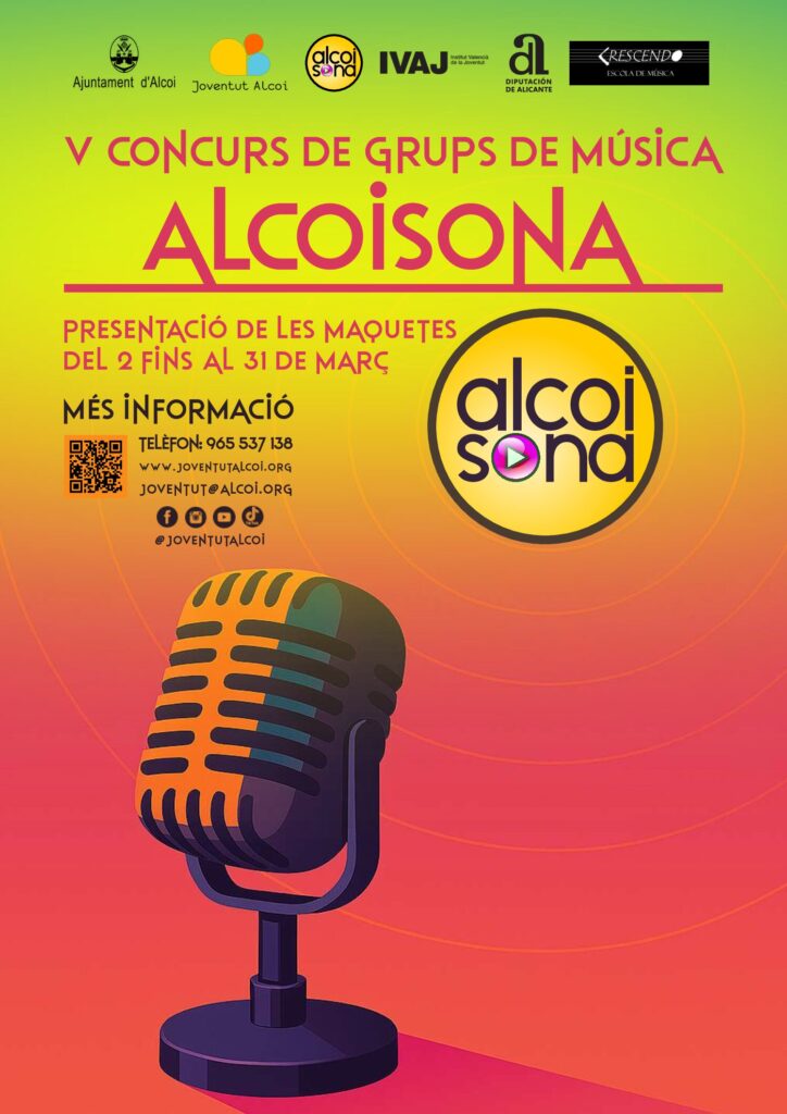 Presentada la V edició d’AlcoiSona❗ 2 Tota la informació relativa a Escola Musical Crescendo en Alcoi (Alacant). Tlf: 650 948 088. En la nostra web escolacrescendo.es CARTELL ALCOI SONA 2026 pdf Presentada la V edició d’AlcoiSona❗